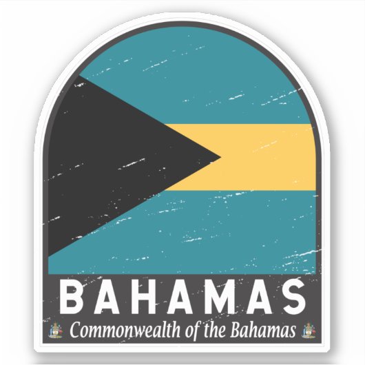 De vlag van de Bahama's is Sticker (Voorkant)