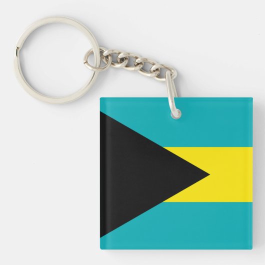 De vlag van de Bahama's Sleutelhanger (Voorkant)