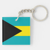 De vlag van de Bahama's Sleutelhanger (Achterkant)