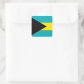De vlag van de Bahama's Vierkante Sticker (Tas)