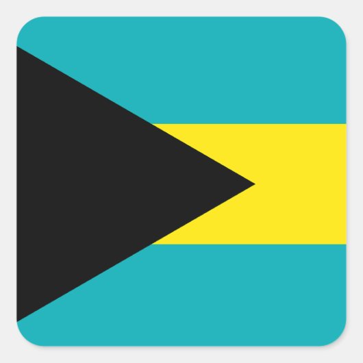 De vlag van de Bahama's Vierkante Sticker (Voorkant)