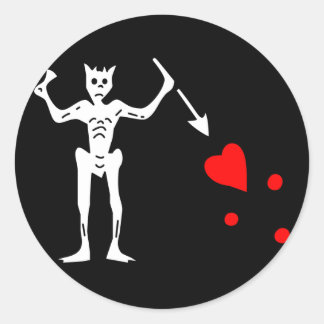 De vlag van de Blackbeard Authentic Ronde Sticker