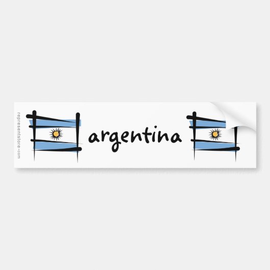 De Vlag van de Borstel van Argentinië Bumpersticker (Voorkant)
