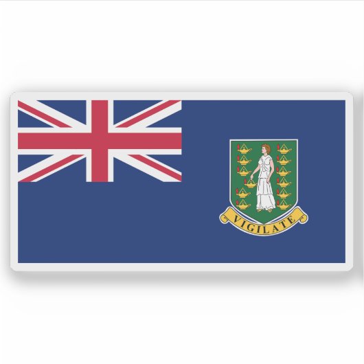 De vlag van de Britse Maagdeneilanden,Overzees geb Sticker (Voorkant)