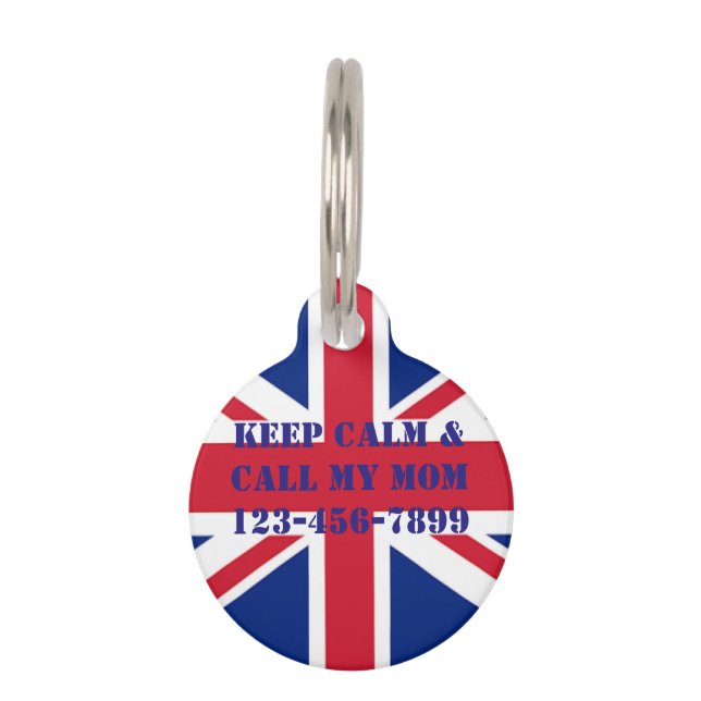 De  vlag van de Britse Unie Jack Huisdierpenning (Voorkant)