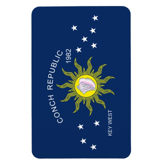 De vlag van de Conch Republic Magneet (Verticaal)