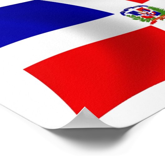 De vlag van de Dominicaanse Republiek Poster (Hoek)