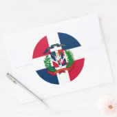 De vlag van de Dominicaanse Republiek Ronde Sticker (Envelop)
