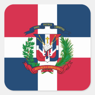 De vlag van de Dominicaanse Republiek Vierkante Sticker