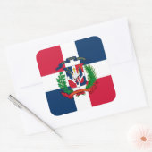 De vlag van de Dominicaanse Republiek Vierkante Sticker (Envelop)