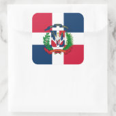 De vlag van de Dominicaanse Republiek Vierkante Sticker (Tas)