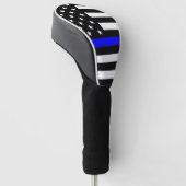 De vlag van de dun blauwe lijn golfheadcover (Schuin)