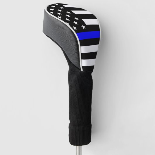 De vlag van de dun blauwe lijn golfheadcover (Schuin)