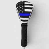 De vlag van de dun blauwe lijn golfheadcover (Voorkant)