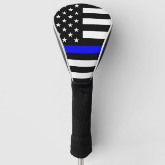 De vlag van de dun blauwe lijn golfheadcover