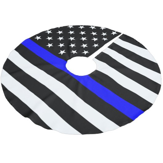 De vlag van de dun blauwe lijn kerstboom rok (Gekanteld)