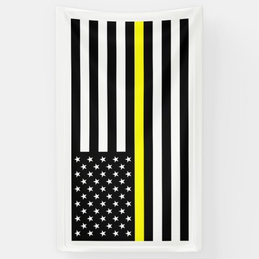 De vlag van de dunne goudlijn spandoek (Verticaal)