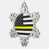 De vlag van de dunne goudlijn tin sneeuwvlok ornament (Rechts)