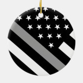 De vlag van de dunne zilverlijn keramisch ornament (Achterkant)