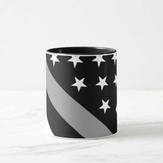 De vlag van de dunne zilverlijn mok (Midden)