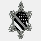 De vlag van de dunne zilverlijn tin sneeuwvlok ornament (Links)