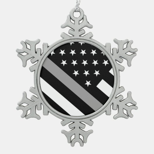 De vlag van de dunne zilverlijn tin sneeuwvlok ornament (Voorkant)