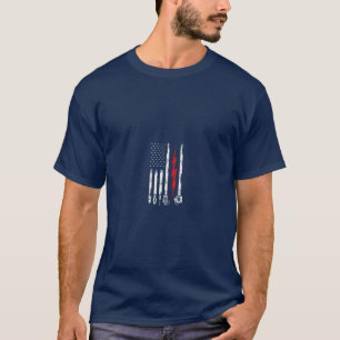 De Vlag van de elektricien US met Hulpmiddelen T-shirt