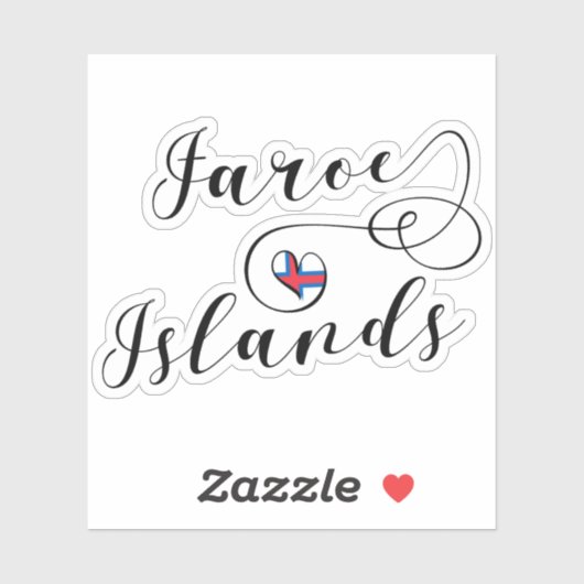 de vlag van de Faeröer, de Faeröer, Sticker (Vel)