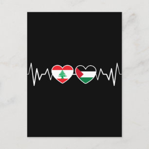 De vlag van de Palestijnse Eenheid in Libanon. Briefkaart