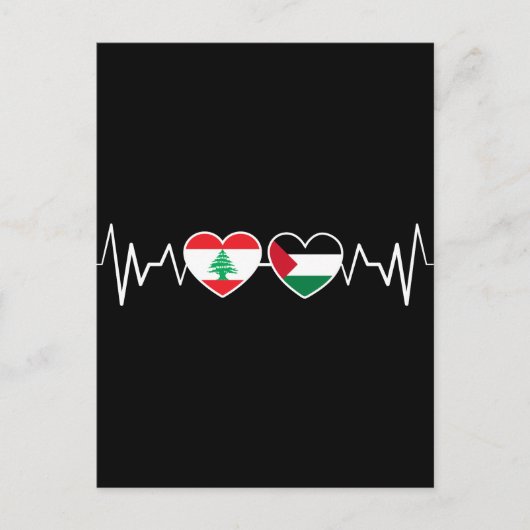 De vlag van de Palestijnse Eenheid in Libanon. Briefkaart (Voorkant)