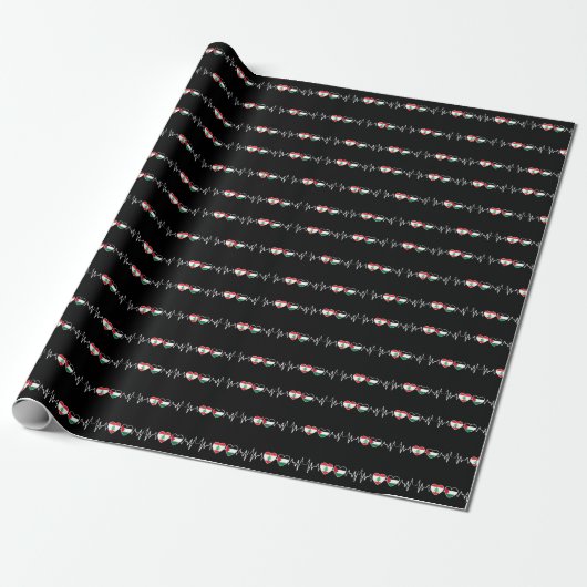 De vlag van de Palestijnse Eenheid in Libanon. Cadeaupapier (Uitgerold)