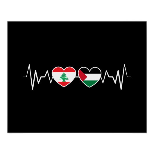 De vlag van de Palestijnse Eenheid in Libanon. Perfect Poster (Voorkant)