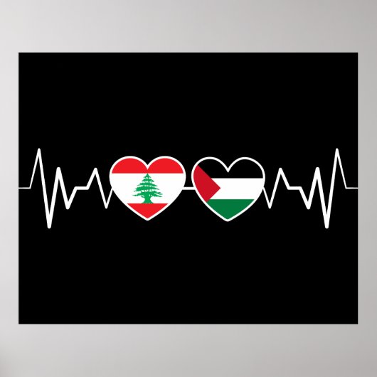 De vlag van de Palestijnse Eenheid in Libanon. Poster (Voorkant)