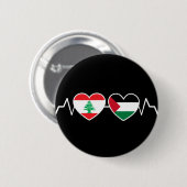 De vlag van de Palestijnse Eenheid in Libanon. Ronde Button 5,7 Cm (Voorkant /achterkant)