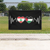 De vlag van de Palestijnse Eenheid in Libanon. Spandoek (Insitu)
