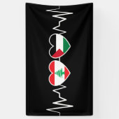 De vlag van de Palestijnse Eenheid in Libanon. Spandoek (Verticaal)