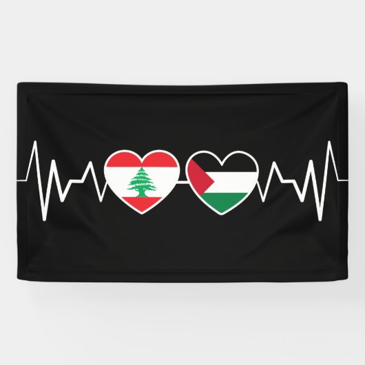 De vlag van de Palestijnse Eenheid in Libanon. Spandoek (Horizontaal)