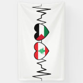 De vlag van de Palestijnse Eenheid in Libanon. Spandoek (Verticaal)