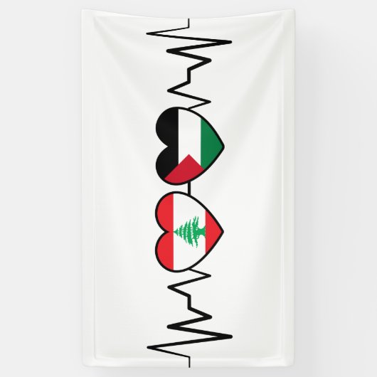 De vlag van de Palestijnse Eenheid in Libanon. Spandoek (Verticaal)