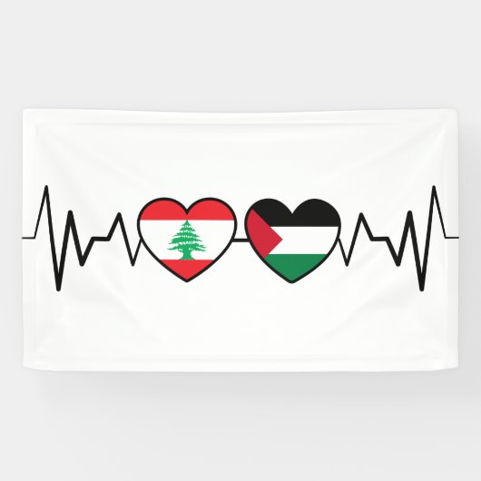 De vlag van de Palestijnse Eenheid in Libanon. Spandoek (Horizontaal)