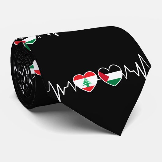 De vlag van de Palestijnse Eenheid in Libanon. Stropdas (Opgerold)