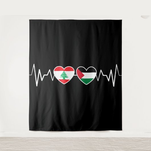 De vlag van de Palestijnse Eenheid in Libanon. Wandkleed (Voorkant)