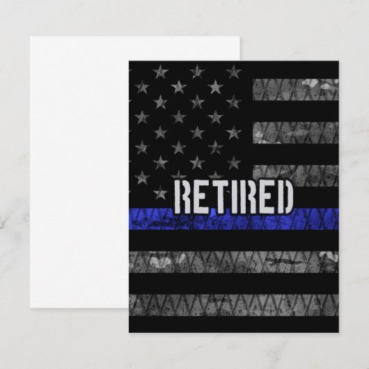 De vlag van de politie van de in nood verkerende p bedankkaart (Voorkant / Achterkant)