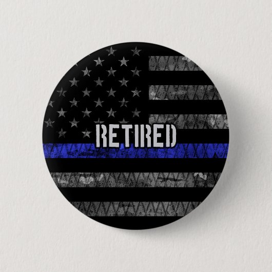 De vlag van de politie van de in nood verkerende p ronde button 5,7 cm (Voorkant)