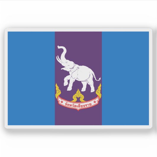 De vlag van de provincie Chiang Rai in Thailand Sticker (Voorkant)