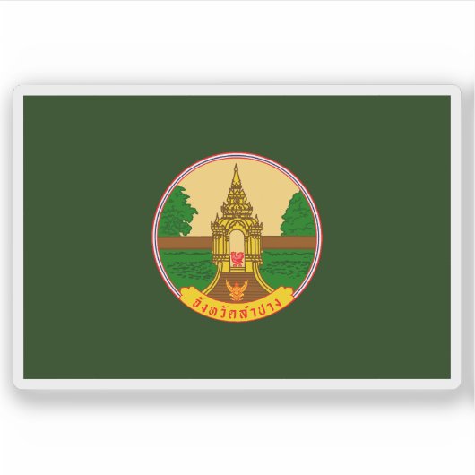 De vlag van de provincie Lampang, Thailand Sticker (Voorkant)