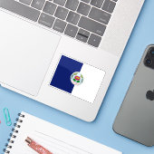 De vlag van de provincie Pathum Thani in Thailand Sticker (Laptop met iPhone)