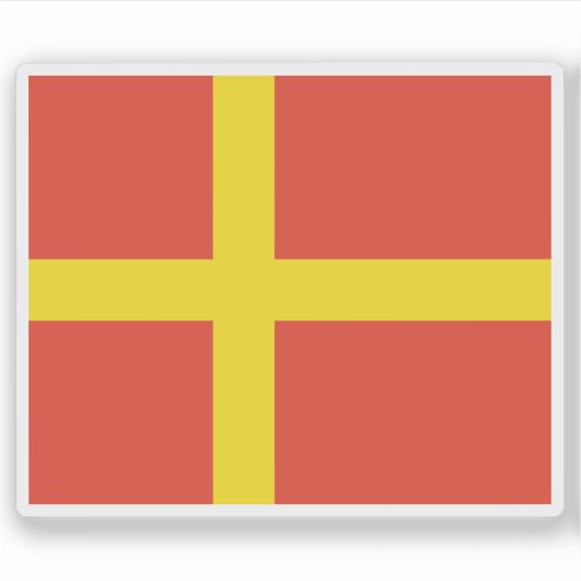 De vlag van de provincie Skåne (Scania), Zweden Sticker (Voorkant)