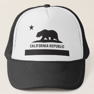 De Vlag van de Republiek van Californië - Zwarte Trucker Pet