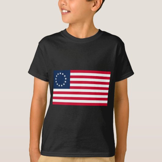 De vlag van de Revolutionaire Oorlog Betsy Ross T-shirt (Voorkant)